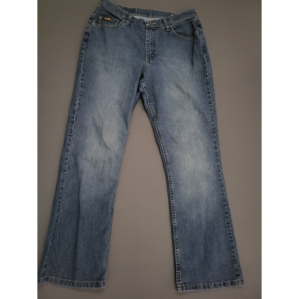 Riders by Lee Womens Blue Denim Bootcut Jeans Size 14 Medium Wash Boho High Rise